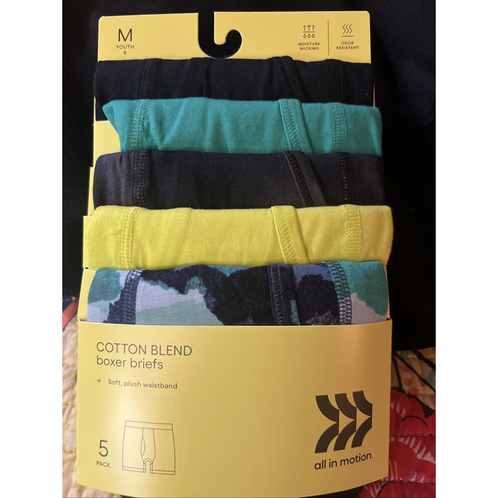 all in motion boys cotton blend boxer briefs 5 Pack